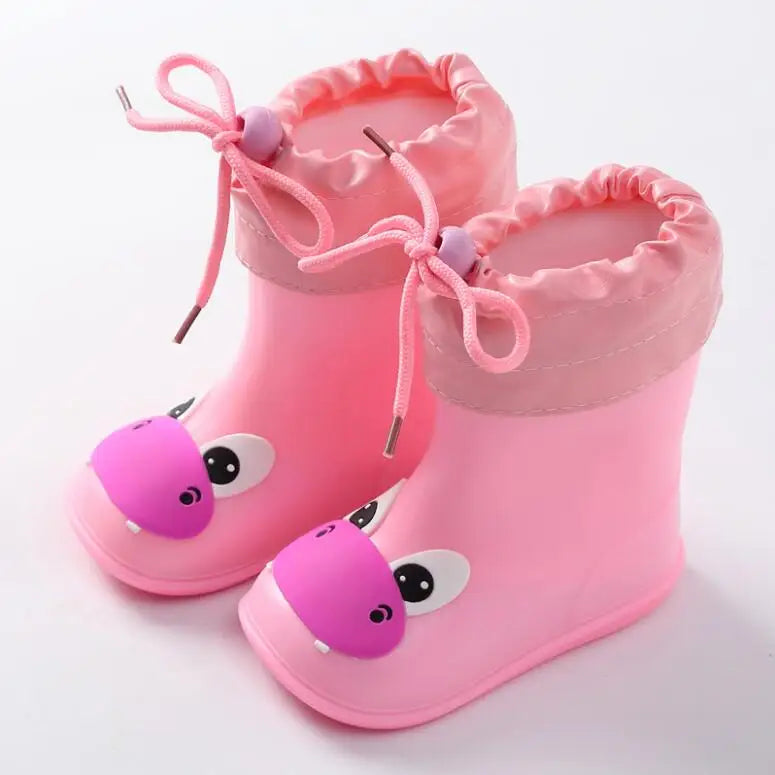 Classic 2025Kids Rain Boots Rubber Boots For Children PVC Kids Baby Cartoon Shoes Water Shoes Waterproof Rain Boot Non-slip Warm