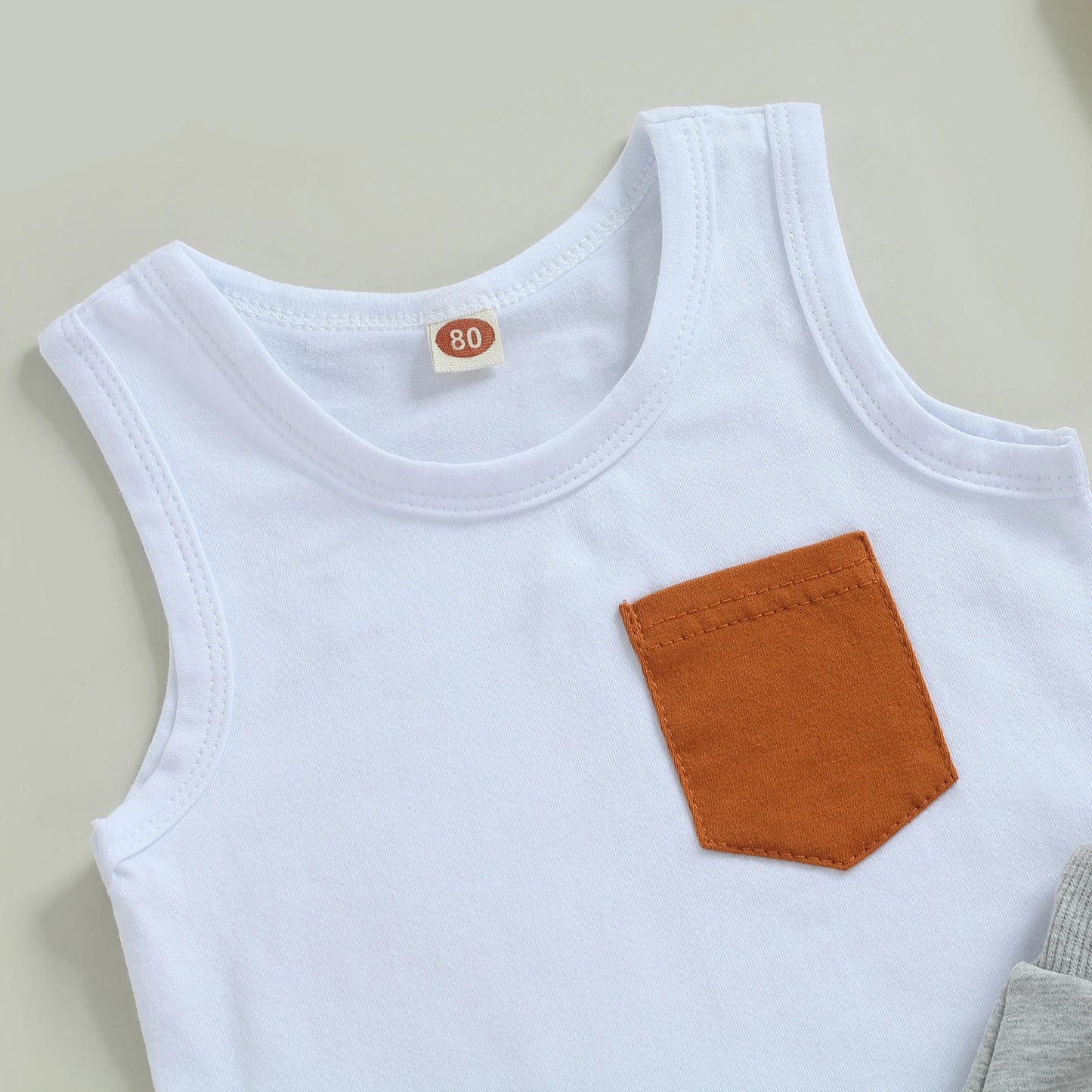 Black White / Black T-shirt Sleeveless for Baby Boy Summer Clothing Set