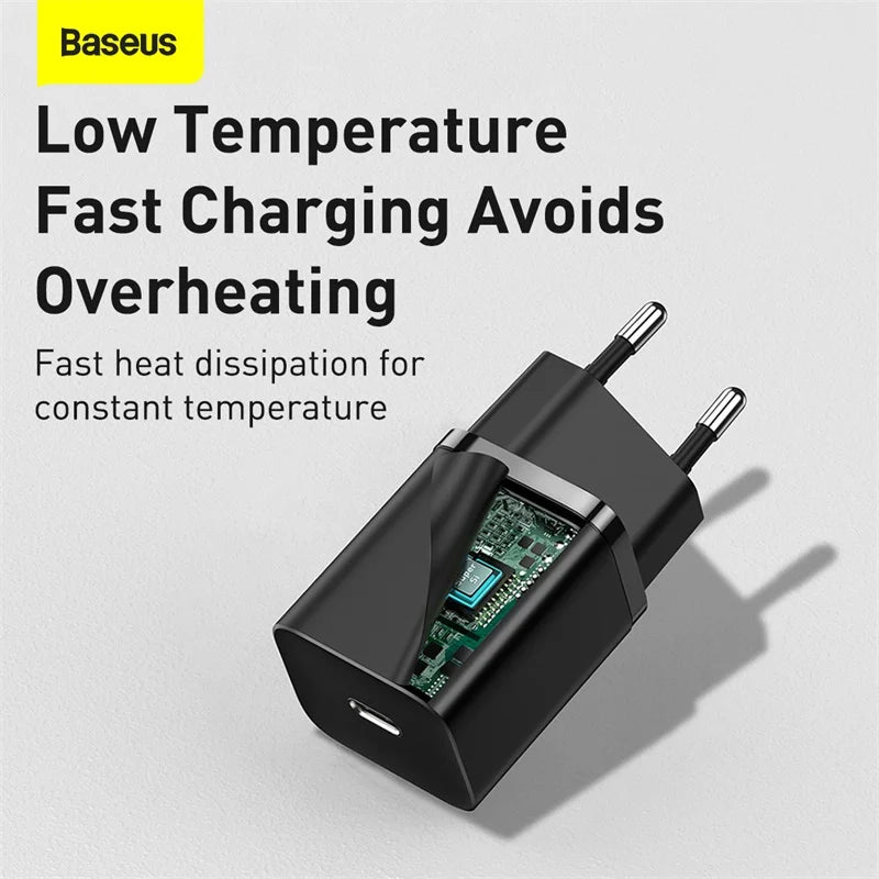Адаптер зарядного пристрою Baseus Super Si 30W USB C для iPhone 14 13 12 Pro Max iPad Type C QC 3.0 PD швидка зарядка для Xiaomi Quick Charger