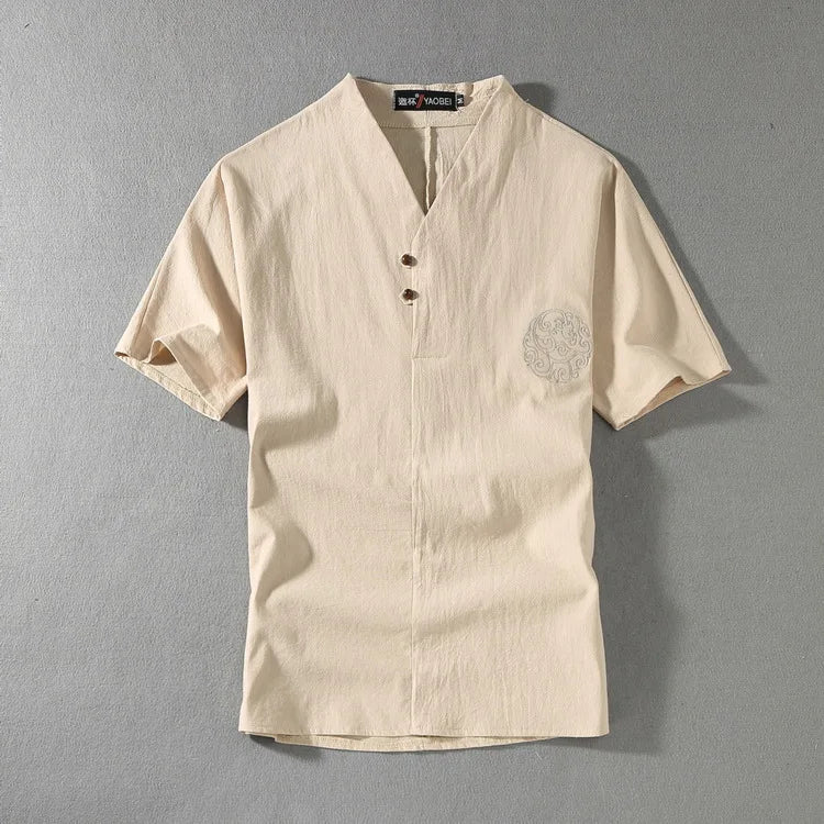 Men's Clothing Large Size Tracksuit Husband Summer Suit Linen t-shirt Fashion Male Set Chinese Style 8XL 9XL plus Two Piece