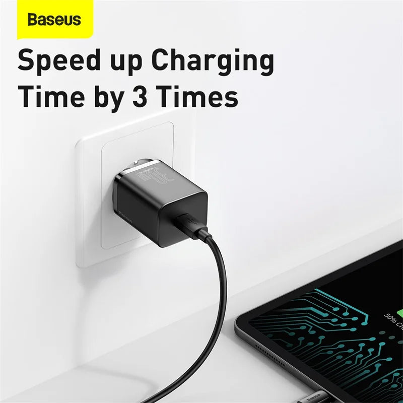 Адаптер зарядного пристрою Baseus Super Si 30W USB C для iPhone 14 13 12 Pro Max iPad Type C QC 3.0 PD швидка зарядка для Xiaomi Quick Charger