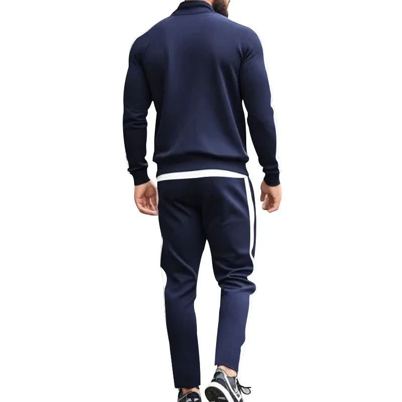 Casual Tracksuits Mens Autumn Fashion Side Striped Jackets And Pants Two Piece Sets For Men Sports Fitness Sweatsuits Streetwear