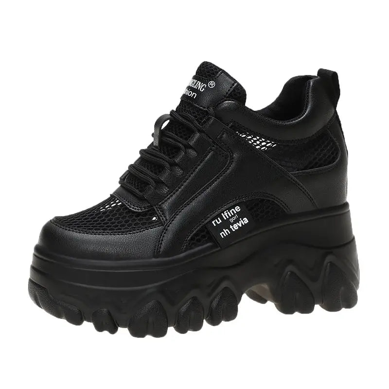 11CM Autumn Breathable Chunky White Sneakers Women Spring Outdoor anti-slip Platform Sandals Woman Height Increased Casual Shoe