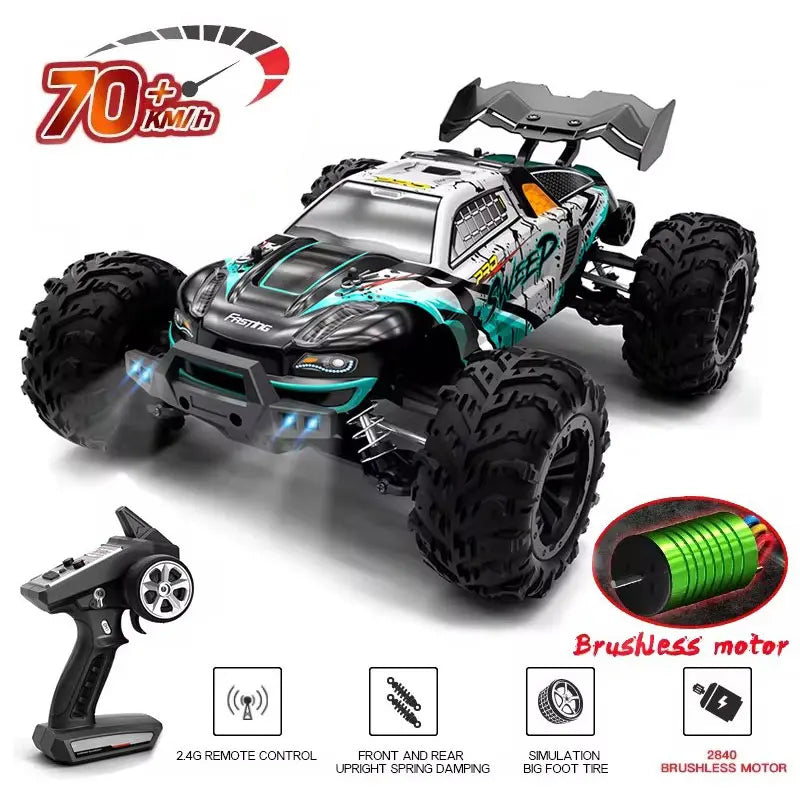 1:16 4WD RC автомобіль 70 км/год або 50 км/год з LED пультом дистанційного керування, високошвидкісний дрифт-монстр 4x4 вантажівка для дітей проти Wltoys 144001 іграшки