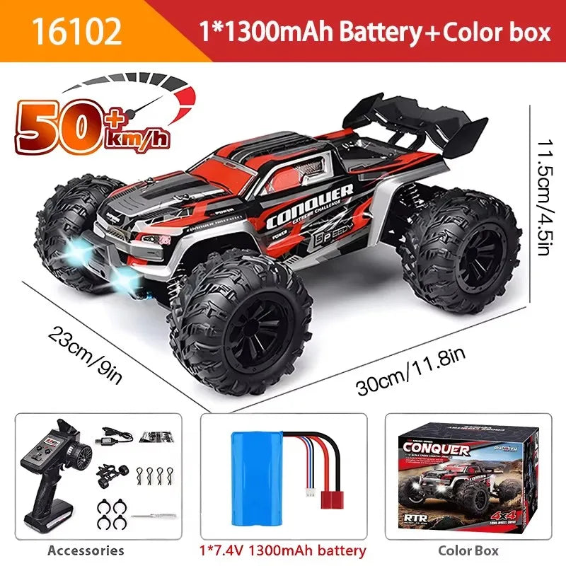 1:16 4WD RC автомобіль 70 км/год або 50 км/год з LED пультом дистанційного керування, високошвидкісний дрифт-монстр 4x4 вантажівка для дітей проти Wltoys 144001 іграшки
