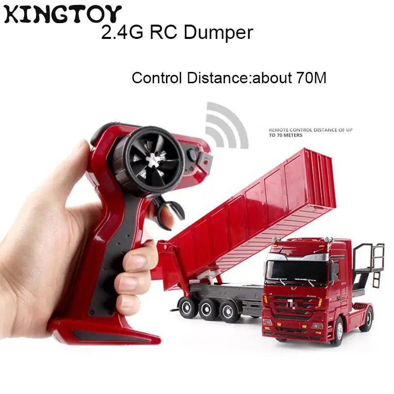 RC вантажівка 2.4G Великий RC самоскид з нахилом кузова, пульт дистанційного керування, радіокерований вантажівка, радіокерований причіп, радіокерований контейнеровоз, радіокерована іграшкова машина C15