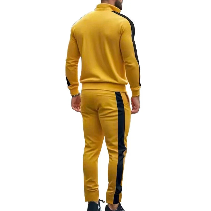 Casual Tracksuits Mens Autumn Fashion Side Striped Jackets And Pants Two Piece Sets For Men Sports Fitness Sweatsuits Streetwear