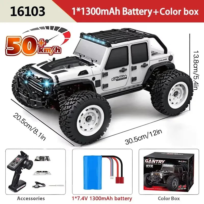 1:16 4WD RC автомобіль 70 км/год або 50 км/год з LED пультом дистанційного керування, високошвидкісний дрифт-монстр 4x4 вантажівка для дітей проти Wltoys 144001 іграшки