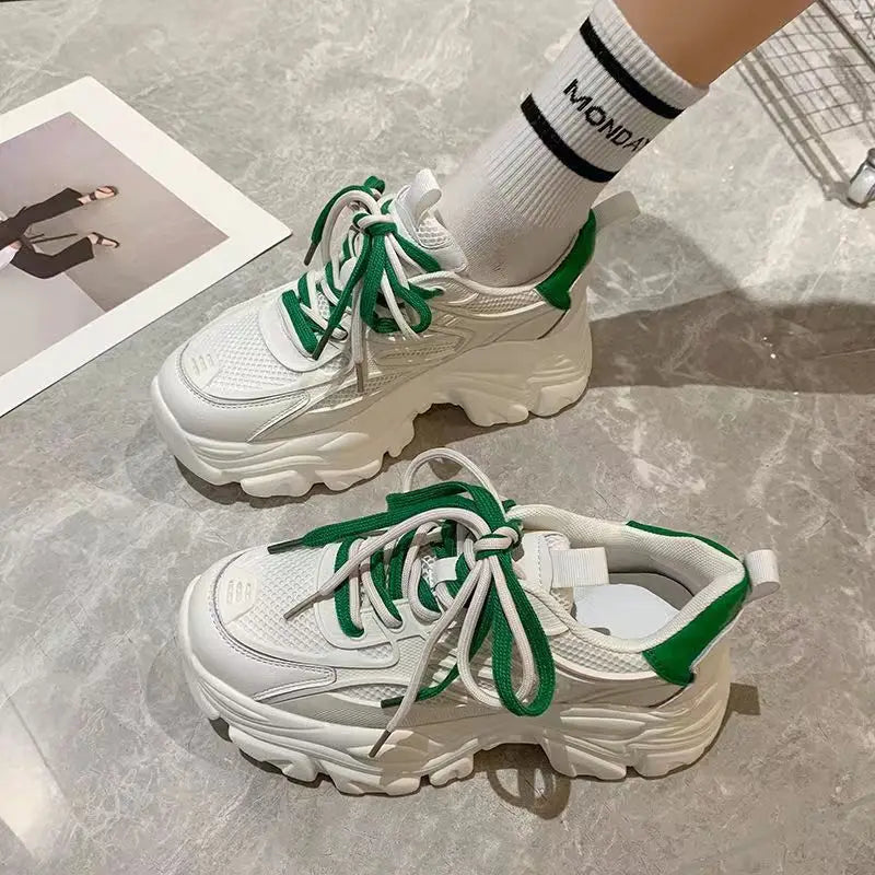 2025 New Women's Casual Shoes Mesh Breathable Platform Sneakers Versatile Fashion Designer High Quality Walking Shoes Zapatillas