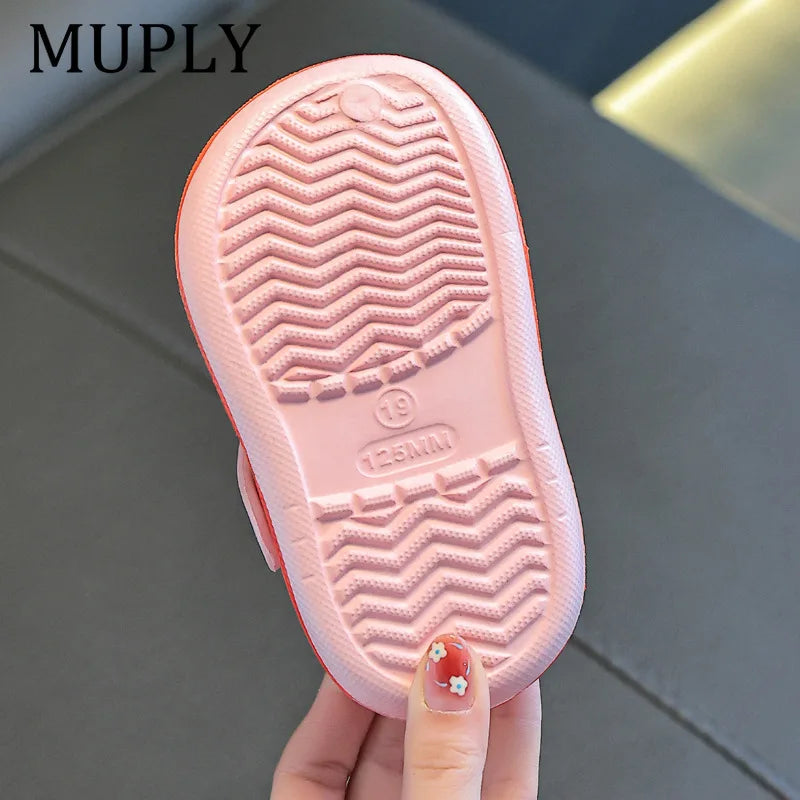 Children's Sandals DIY Female Cartoon Cute Dinosaur Home Soft Sole Indoor Small Children Toddler Baotou Baby Slippers Man