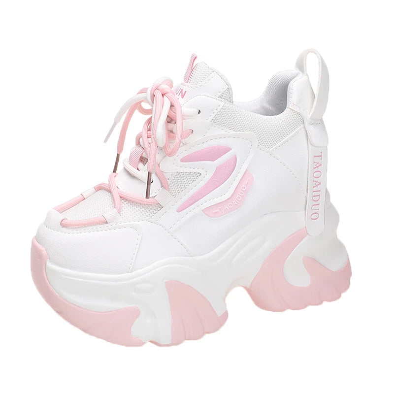 Autumn Fashion Sneakers For Women 11CM Platform Chunky Casual Shoes High Quality Woman Tenis Female Walking Trainers Thick Sole