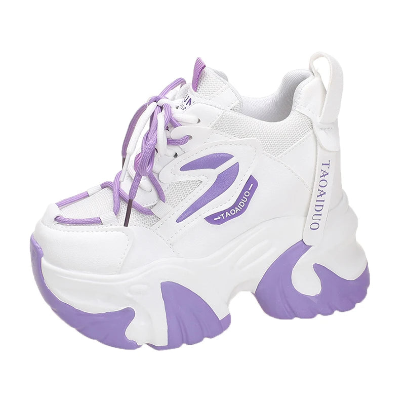 Autumn Fashion Sneakers For Women 11CM Platform Chunky Casual Shoes High Quality Woman Tenis Female Walking Trainers Thick Sole