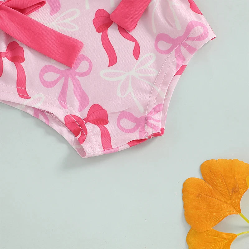 Toddler Infant Baby Girl Summer Tank Swimsuit Shell Print Romper Sleeveless U-Neck Bathing Suit Ruffled Beachwear
