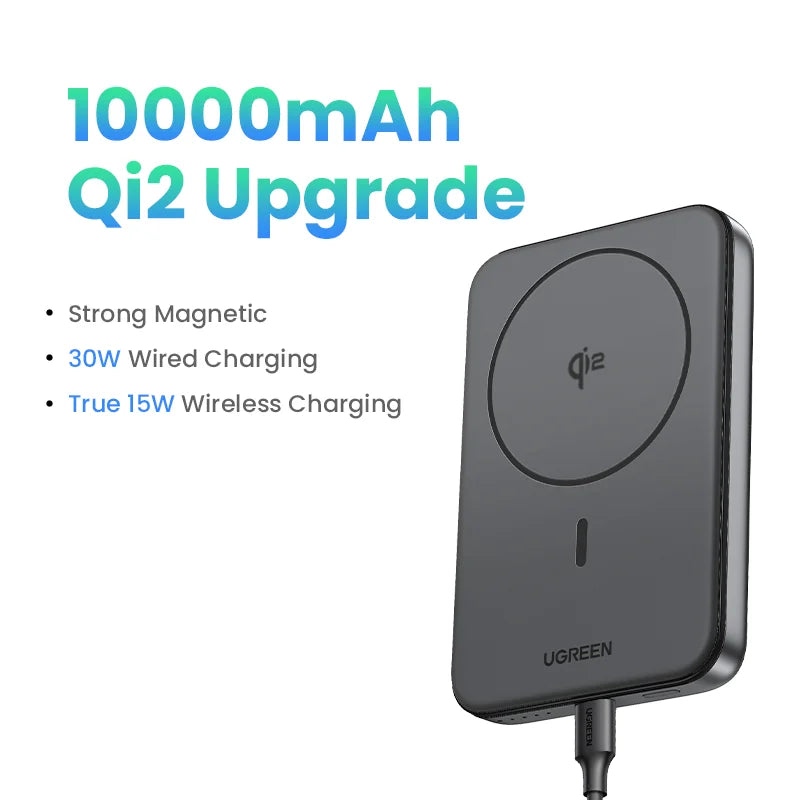 UGREEN PD20W Портативний магнітний павербанк 10000мАг з бездротовою швидкою зарядкою для Magsafe для iPhone 15 Pro Max 16 Pro
