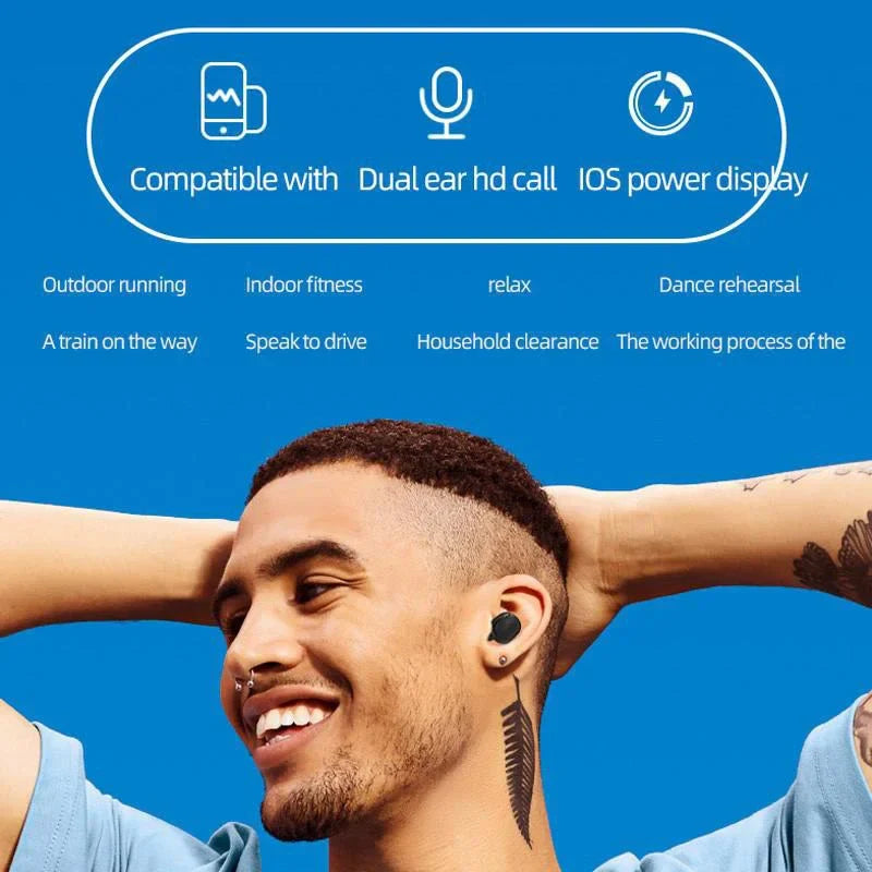Оригінальні бездротові навушники A6S TWS Bluetooth Спортивні стерео навушники Bluetooth для Xiaomi Huawei iPhone