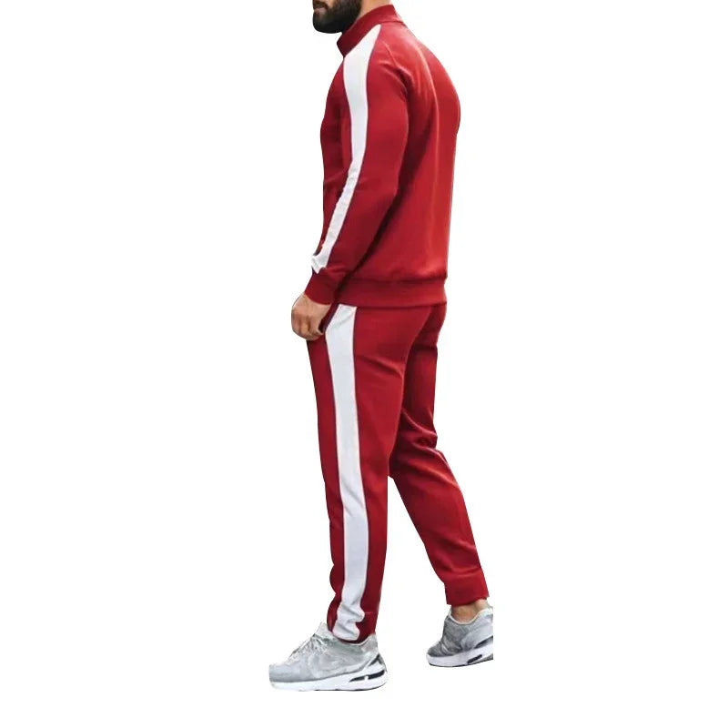 Casual Tracksuits Mens Autumn Fashion Side Striped Jackets And Pants Two Piece Sets For Men Sports Fitness Sweatsuits Streetwear