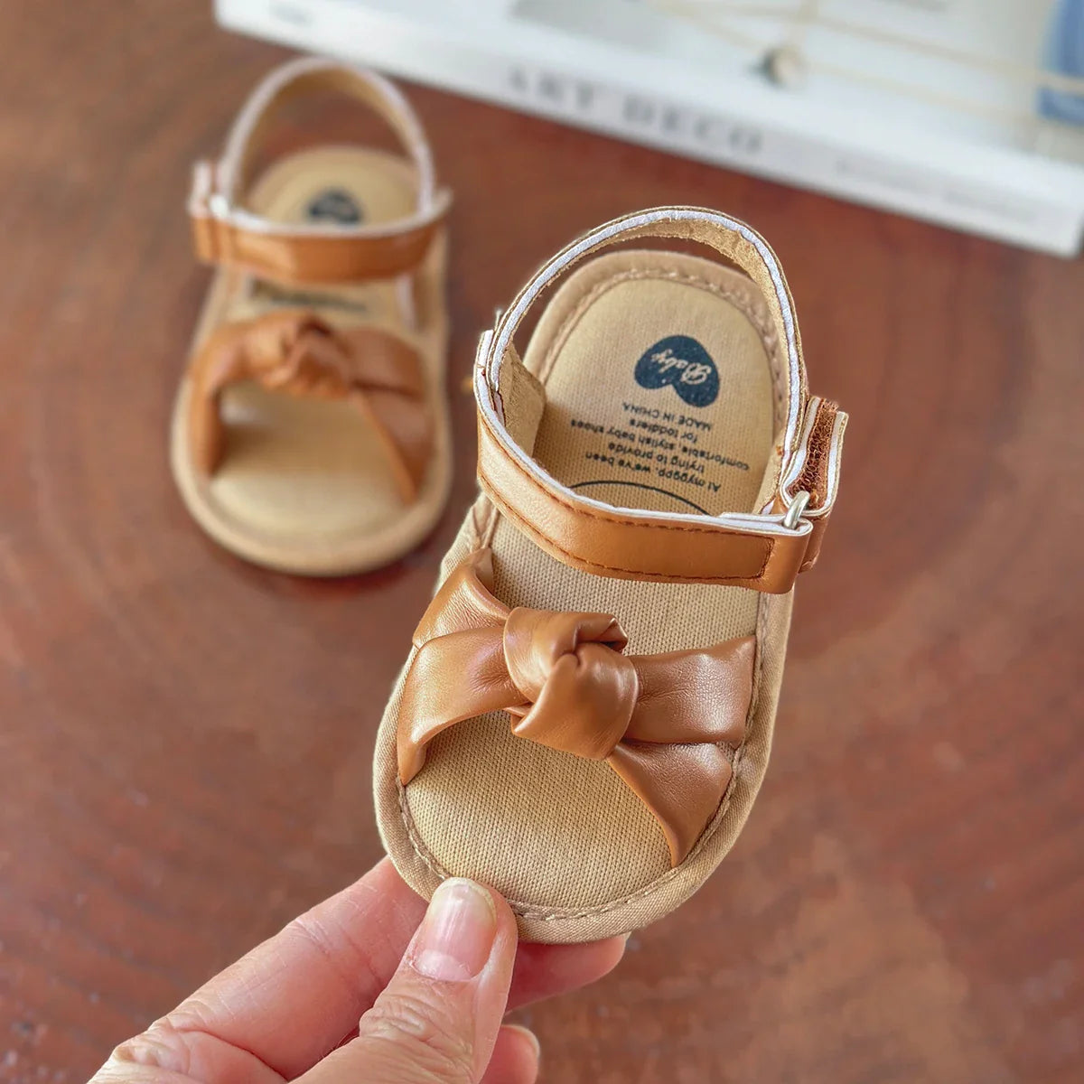 Infant Baby Girl Boy Sandals Comfort Premium Summer Outdoor Casual Beach Shoes with Flower Bowknot Anti Slip Rubber Sole Newborn