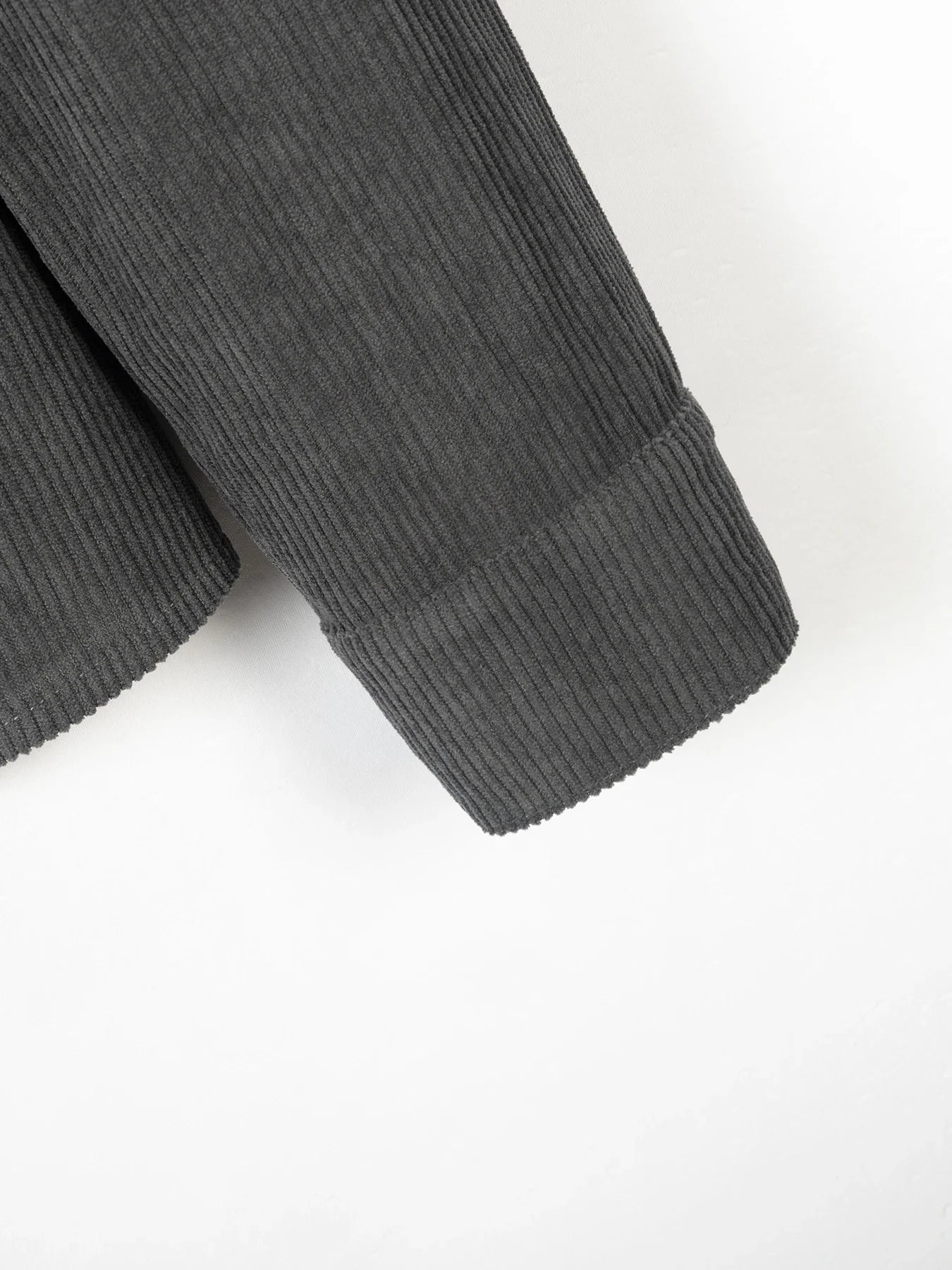 2025 Men's simple new front buckle lapel double pocket long sleeve two-piece casual sports solid color striped fashion comfortab