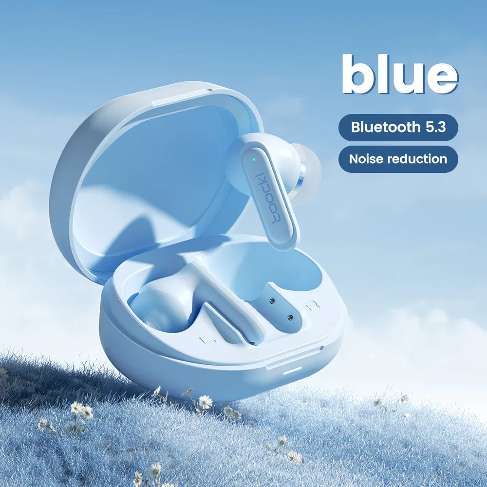Toocki Bluetooth 5.3 навушники справжні бездротові з сенсорним керуванням TWS HiFi стерео спортивні навушники з тривалим режимом очікування 320mAH