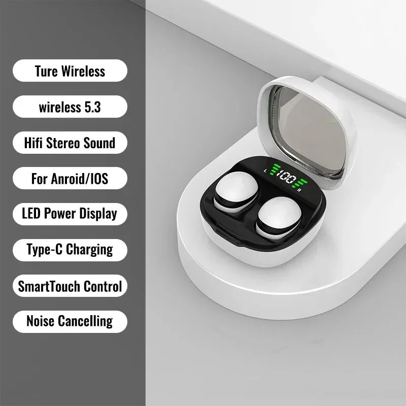 Невидимі Bluetooth 5.3 навушники для сну HiFi стерео бездротові гарнітури з шумозаглушенням для Xiaomi Huawei