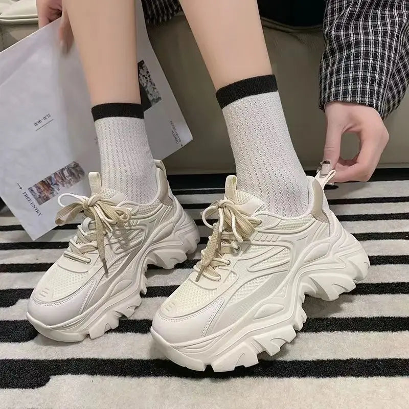 2025 New Women's Casual Shoes Mesh Breathable Platform Sneakers Versatile Fashion Designer High Quality Walking Shoes Zapatillas