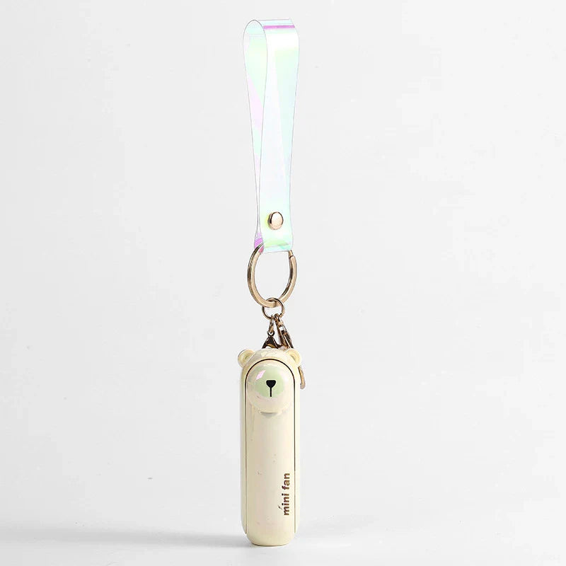 1 шт. милий міні ручний вентилятор портативний вентилятор на ключах USB перезаряджуваний маленький кишеньковий вентилятор для подорожей на відкритому повітрі мультяшний вентилятор подарунки на день народження