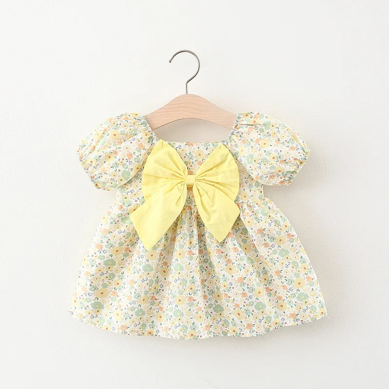 Summer girl baby's clothes 1 year baby's birthday princess dress costume for toddler girl baby's clothing bow floral dress