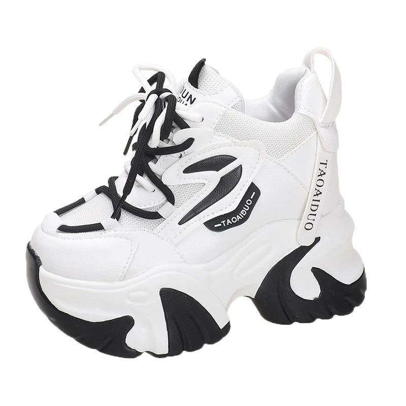 Autumn Fashion Sneakers For Women 11CM Platform Chunky Casual Shoes High Quality Woman Tenis Female Walking Trainers Thick Sole