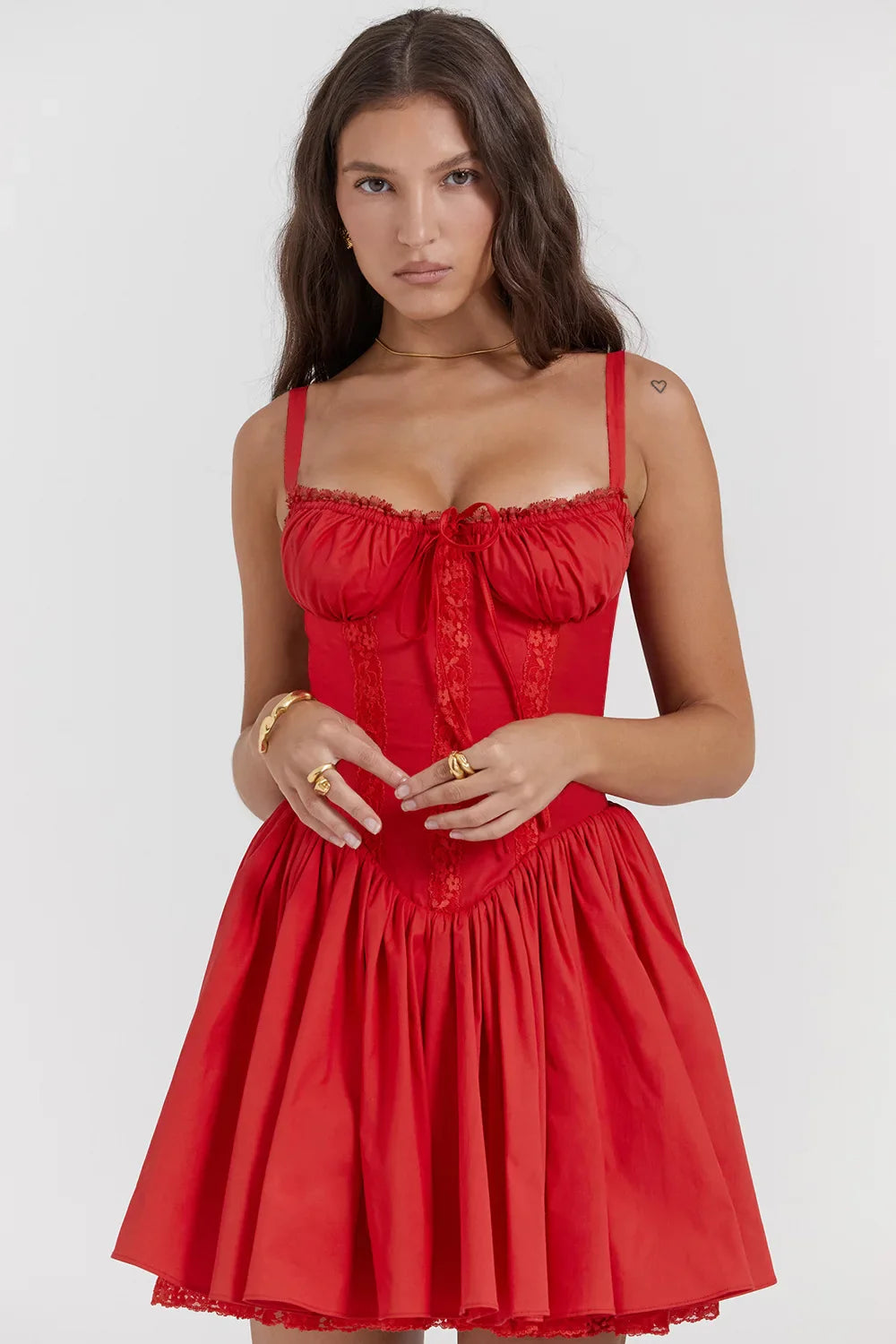 Sexy Lace Floral Corset Short Dress Women's Slip White Yellow Casual Bandage Dresses Female Clothing Party Birthday Summer 2025