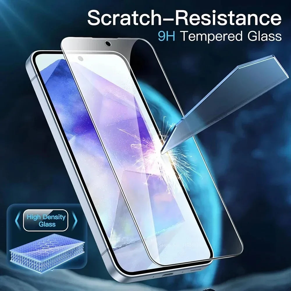 2 шт. загартованого скла для Samsung Galaxy A13 A55 A35 A25 A15 A53 A73 Захисне скло для екрану Galaxy A05 A14 A24 A34 5G A41 A54 A80