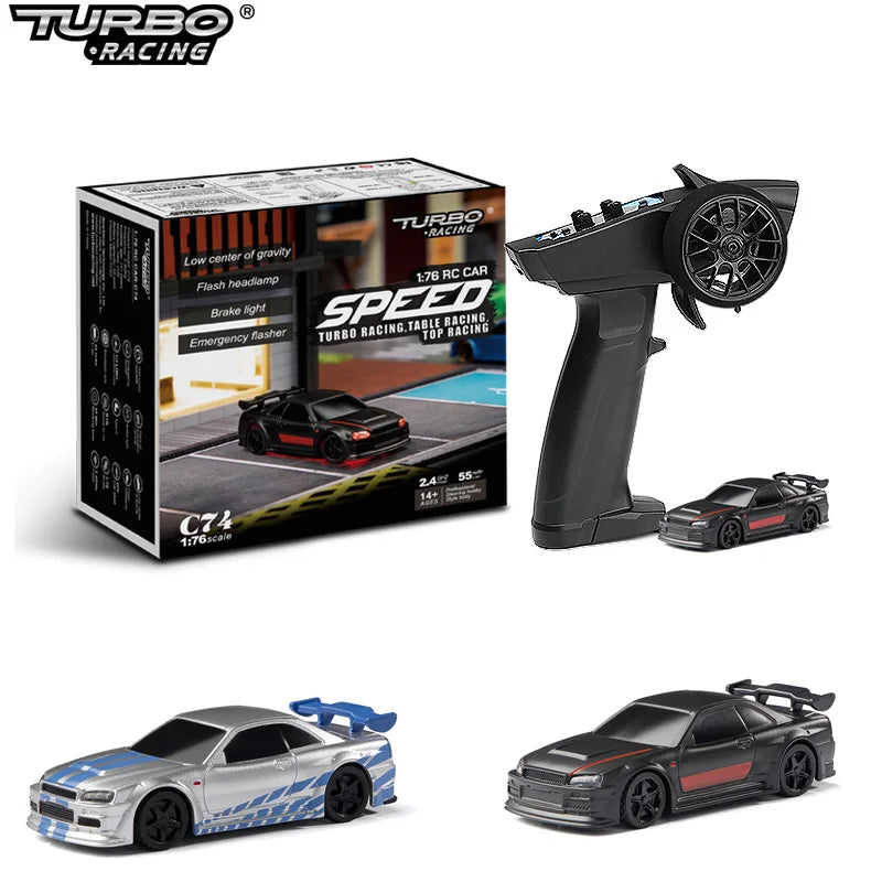 Turbo Racing 1:76 C64 C73 C72 C74 Дрифт RC автомобіль з гіроскопом, радіокеруванням, повністю пропорційним пультом дистанційного керування, іграшки RTR комплект для дітей та дорослих