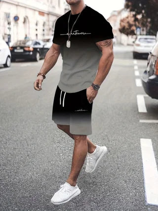 Hawaiian Coconut 3D Print Fashion Crew Neck Men's Suit Everyday Casual Short Sleeve And Shorts Harajuku Street Fashion Suit