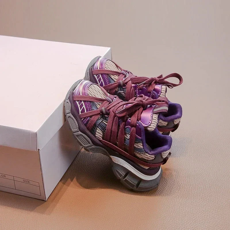 Children's Sneakers Chunky 2024 New Girls Basketball Shoes Fashion Versatile Kids Causal Boys Sports Shoes for School Breathable