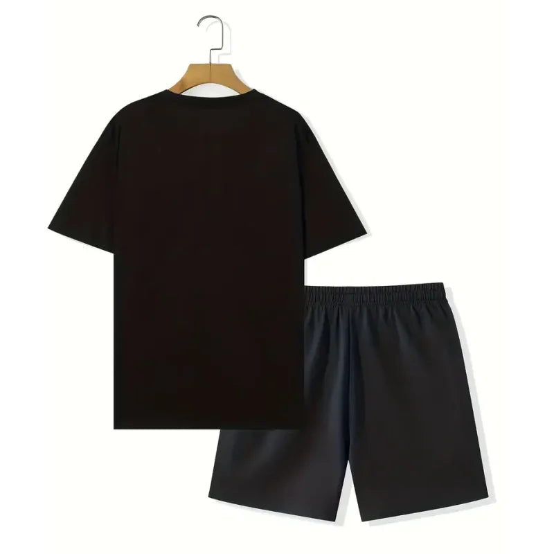 2025 Men's Fashion T-shirt Shorts Set Fun Printed Sportswear Two Piece Set Summer Oversized Men's Casual Hip Hop Street Wear M-3