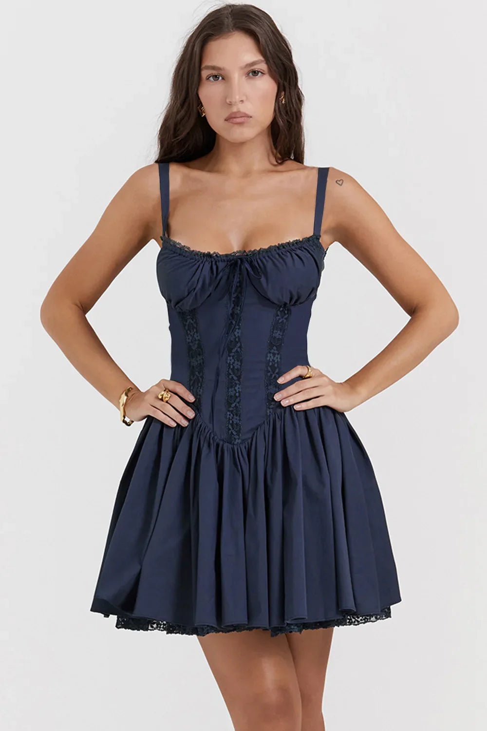 Sexy Lace Floral Corset Short Dress Women's Slip White Yellow Casual Bandage Dresses Female Clothing Party Birthday Summer 2025