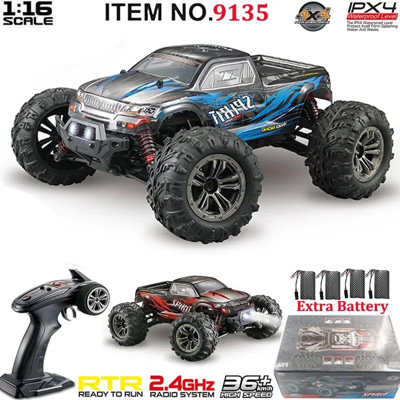 Автомобіль Xinlehong 9135 RC 1:16 2.4G 4WD 36 км/год Високошвидкісний вантажівка з дистанційним керуванням Дрифт вантажівка для трюків Іграшка-подарунок для дітей