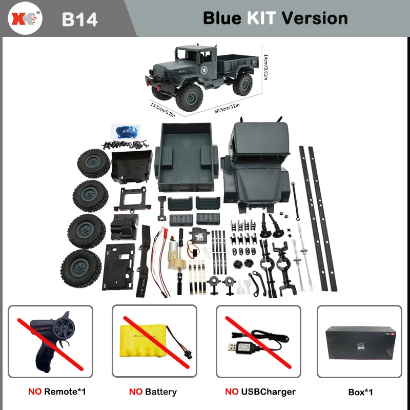 WPL B14 RC автомобіль 1/16 2.4G пульт дистанційного керування 4WD позашляховик для скелелазіння з LED підсвіткою електричний багі позашляховий RC вантажівка іграшка подарунок для хлопчиків