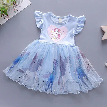 Flower Butterfly Baby Girls Dress 1 2 3 4 5 Years Summer Mesh Embroidery Little Princess Dress Christmas Party Gift Kids Clothes