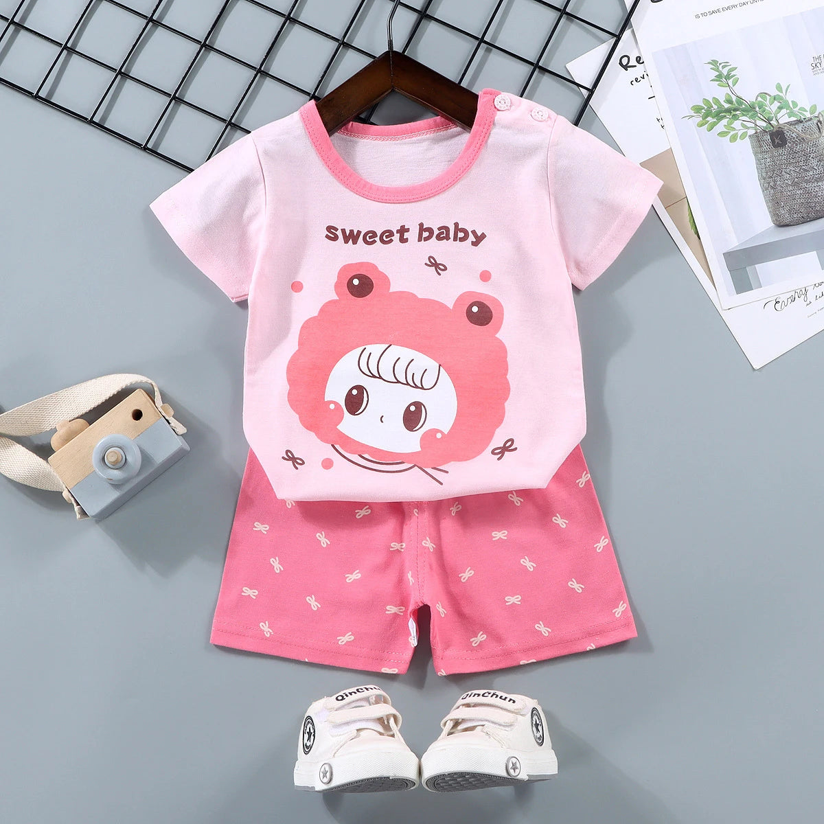 Children's Sets mother Kids Clothes Boys Girl T-shirt Shorts 2PCS Summer Cotton Short sleeve Baby Children Clothing Toddler Suit