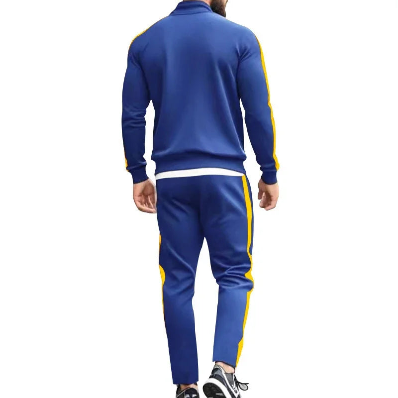 Casual Tracksuits Mens Autumn Fashion Side Striped Jackets And Pants Two Piece Sets For Men Sports Fitness Sweatsuits Streetwear