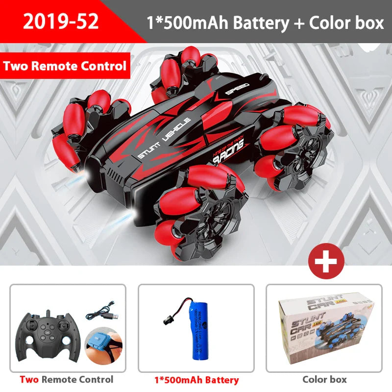 Гарячий F1 Drift RC автомобіль з LED підсвіткою, музикою, 2.4G радіокеруванням з жестами рукавички, спрей-стант автомобіль 4WD, електрична іграшка для дітей