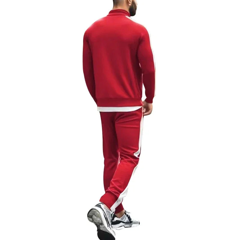 Casual Tracksuits Mens Autumn Fashion Side Striped Jackets And Pants Two Piece Sets For Men Sports Fitness Sweatsuits Streetwear