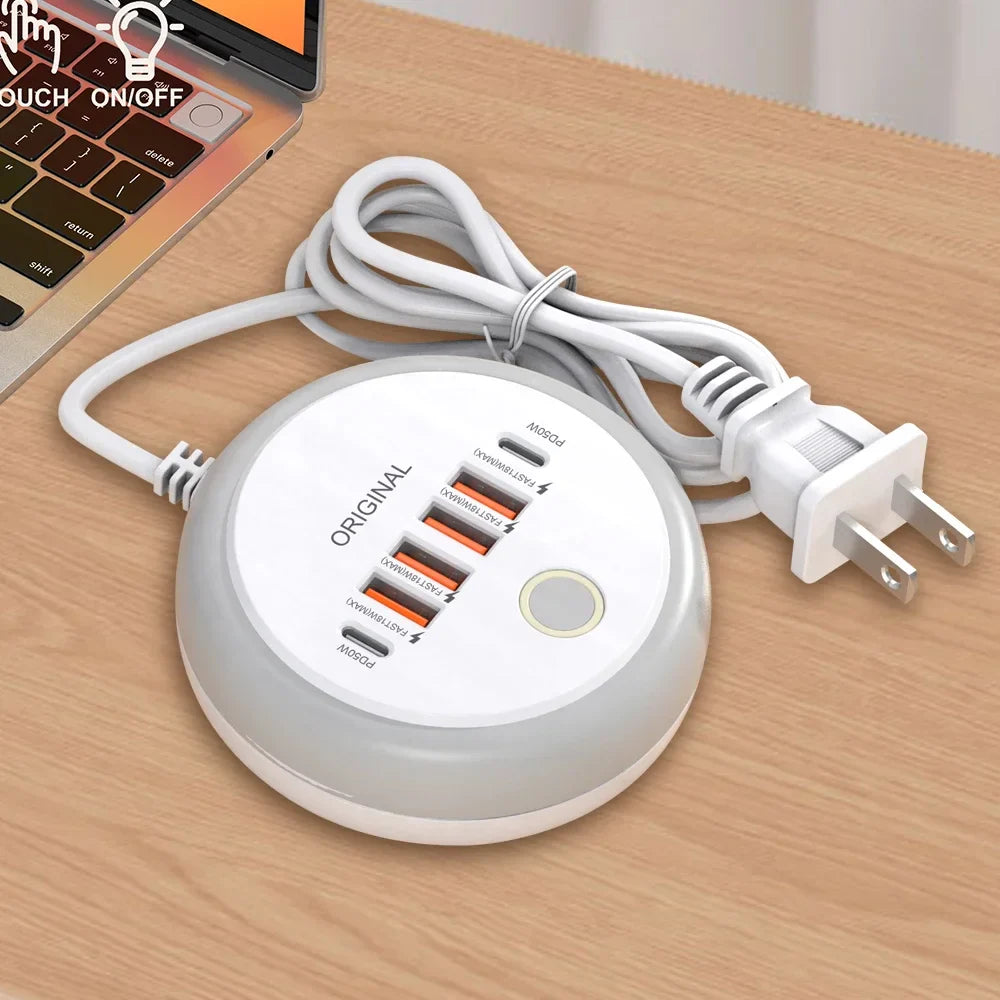 50W подовжувач з кількома портами USB C, розетка Type C, швидка зарядка, настінний зарядний пристрій USB адаптер для iPhone12 13, швидка зарядка мобільного телефону