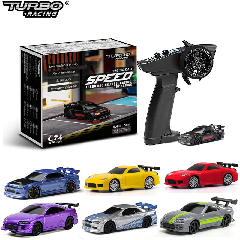 Turbo Racing 1:76 C64 C73 C72 C74 Дрифт RC автомобіль з гіроскопом, радіокеруванням, повністю пропорційним пультом дистанційного керування, іграшки RTR комплект для дітей та дорослих