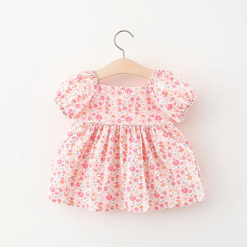 Summer girl baby's clothes 1 year baby's birthday princess dress costume for toddler girl baby's clothing bow floral dress