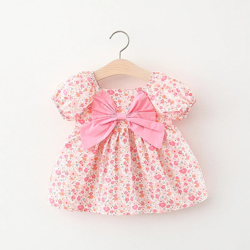 Summer girl baby's clothes 1 year baby's birthday princess dress costume for toddler girl baby's clothing bow floral dress
