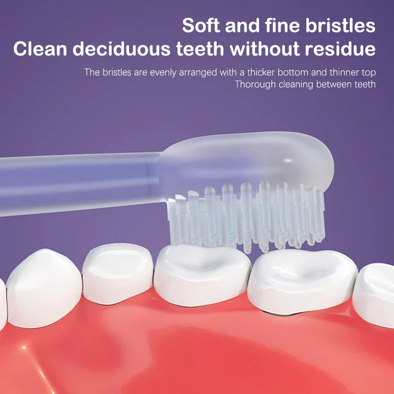 3pcs/1box Baby Toothbrush Infant Deciduous Teeth Silicone Newborn Baby Brushing Teeth 0-1 year old Tongue Coating Oral Cleaning