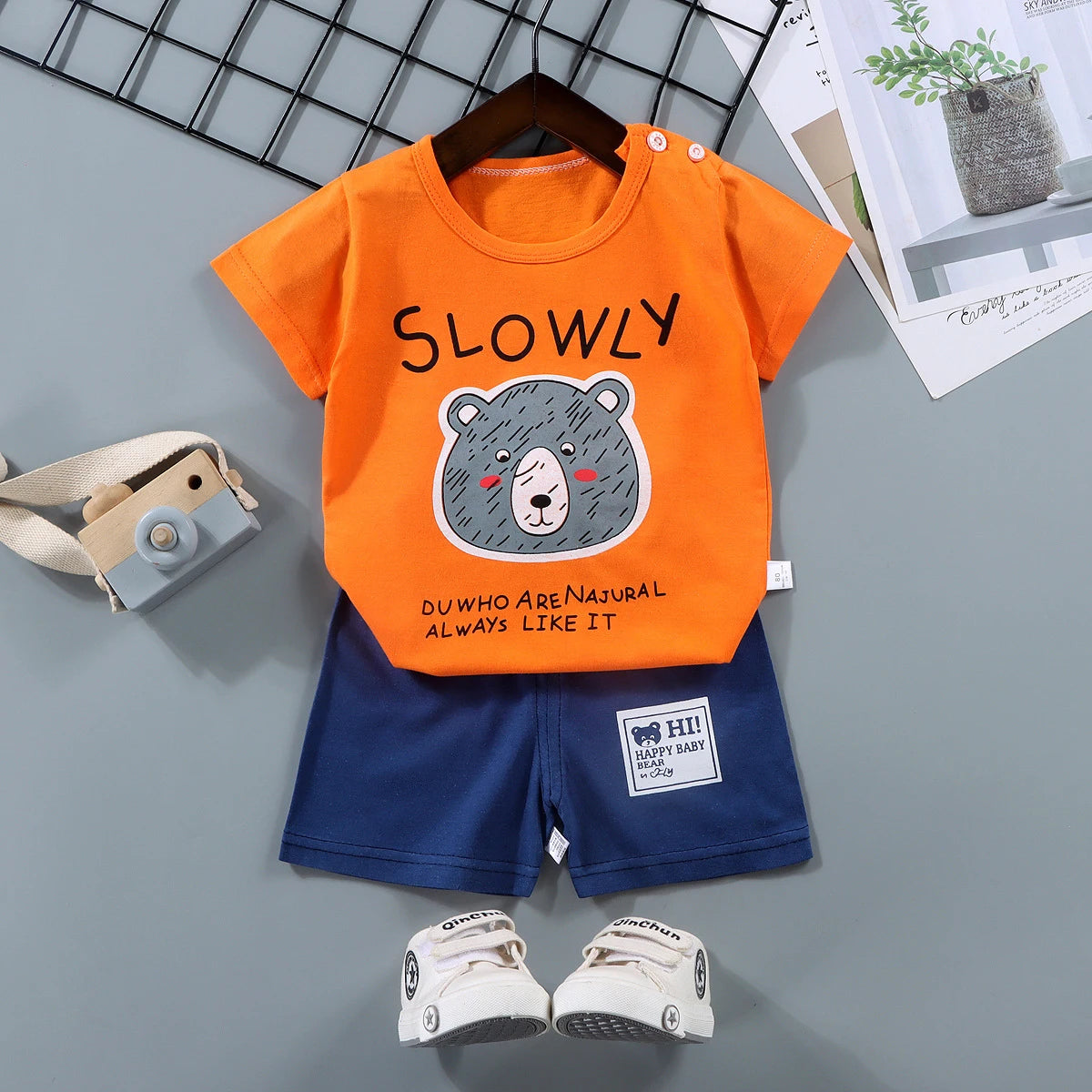 Children's Sets mother Kids Clothes Boys Girl T-shirt Shorts 2PCS Summer Cotton Short sleeve Baby Children Clothing Toddler Suit