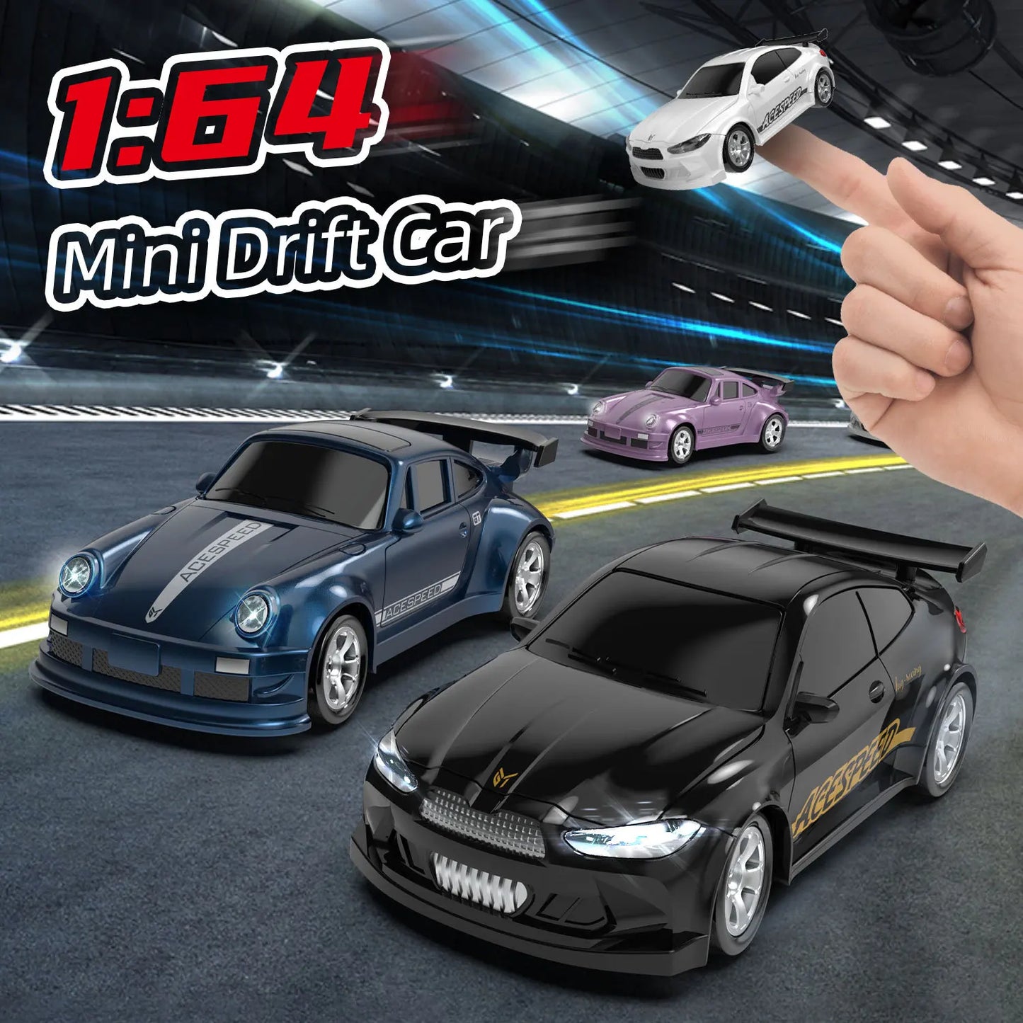 2025 Новий 1/64 Rc автомобіль Настільна іграшка з дистанційним керуванням Трюковий автомобіль з дистанційним керуванням Дрифт Rc Міні гонки 2.4g Симуляційна іграшкова модель Gif