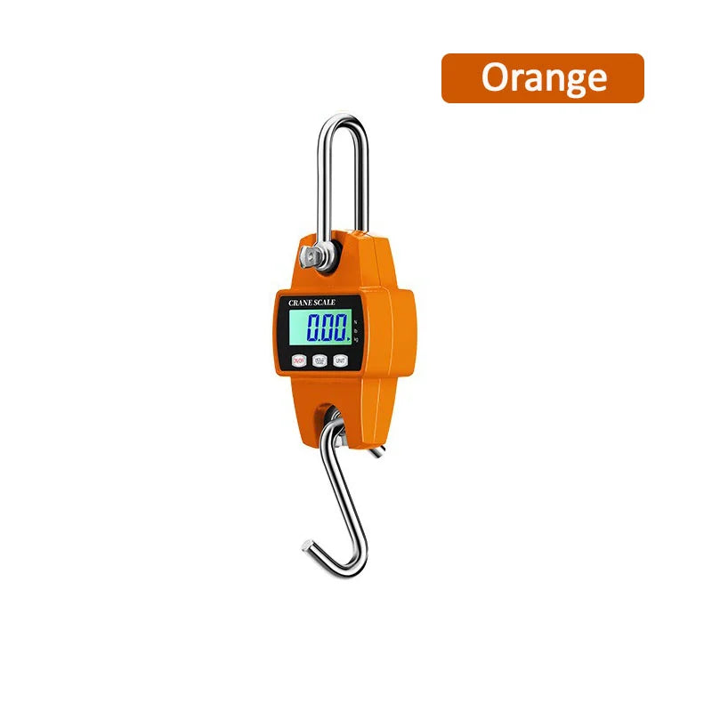 300kg High Precision Crane Scale Portable Electronic Stainless Steel Hook Hanging Scale LCD Digital Industrial Scales Kg/Lb/N